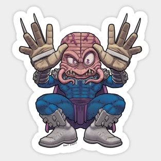 The brain of Krang and the Strength of Shredder Sticker